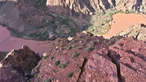 USA oct nov 2018, _1220234 raw Silver Bridge et Black Bridge  depuis South Rim  PN Grand Canyon