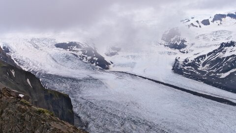 Islande, juin 20108, _1200359 raw Vue sur Skaftafellsjokull depuis Kristinatindar  1126m 