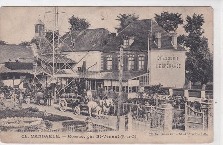 cartes postales anciennes St Venant et env., Robecq Brasserie de l’Espérance