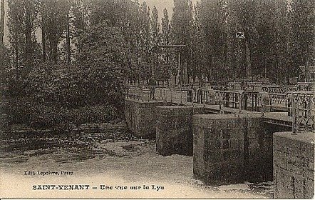 cartes postales anciennes St Venant et env., vue sur la lys