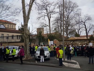 Castres - 4/03/2019 : Mobilisation visite Ministre des Transports, 20190304_154153