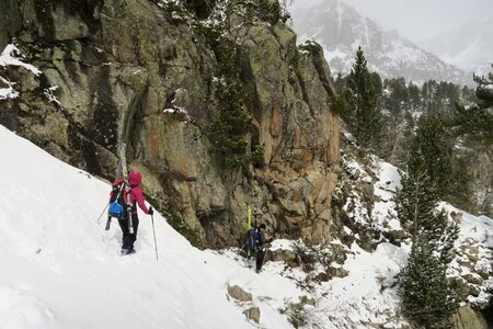 Raid ski de rando Encantats 2019, Vire pour rejoindre le refuge d'Amitges