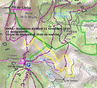 2019 11 21 Rquettes Gleize, 2019_11_21 Raquettes Gleize Trace