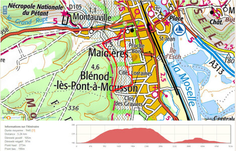 2004-1 randonnées, 20040601-021 0 Rando tradition des vergers _ maidières _ 17 juil _ carte  denivele