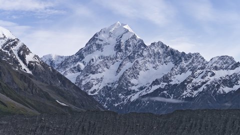 Nouvelle Zélande, novembre à janvier 2019-20, _1270350 raw Aoraki Mt Cook Low Peak  alt 3593m  depuis Kea Point  lac Mueller  ile du sud