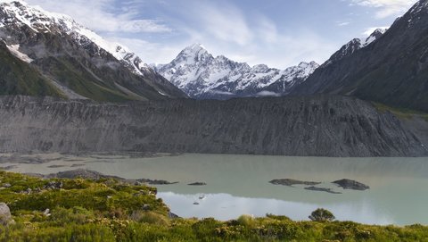 Nouvelle Zélande, novembre à janvier 2019-20, _1270354 raw Aoraki Mt Cook Low Peak  alt 3593m  depuis Kea Point  lac Mueller  ile du sud