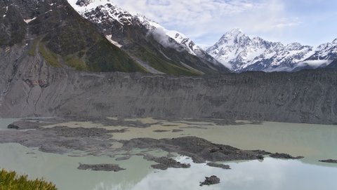 Nouvelle Zélande, novembre à janvier 2019-20, _1270359 raw Aoraki Mt Cook Low Peak  alt 3593m  depuis Kea Point  lac Mueller  ile du sud