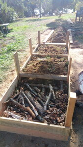 Lavernois vivrier 01 : mes premiers bacs potagers, Encore un autre type de bois dans cette troisième section. C’est peut-être bien du chêne, ce qui risque d’être un problème…