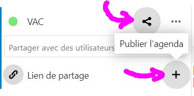 Tuto partage agendas nextcloud chez Zaclys, L'utilisateur A partage son agenda par un lien (1/3)