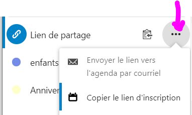 Tuto partage agendas nextcloud chez Zaclys, 2/3