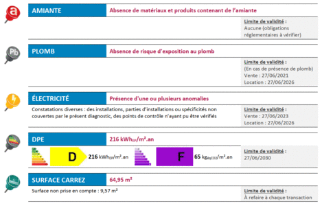 Gaillard74, Synthèse Diagnostics