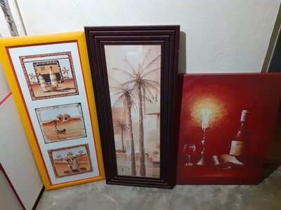 vide maison, 5€ le tableau