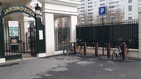 Stationnements vélos, Moulin jardins d’Eden 2
