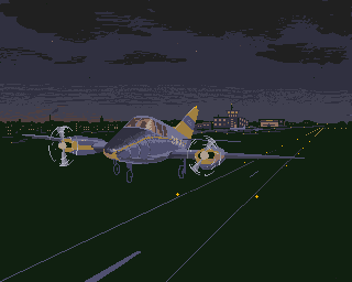 Amiga Pixel art 1,  Incomming-ColorCycling-StartendesFlugzeug