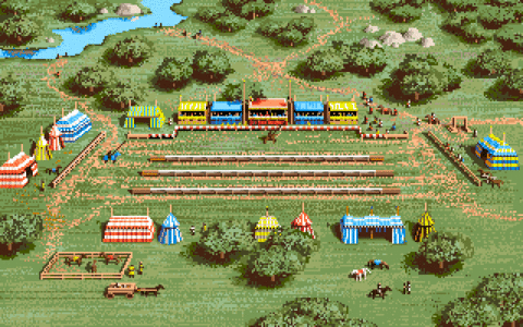 Amiga Pixel art 1, JimSachs-DefenderOfTheCrown2_Tournament_BirdsEyeView