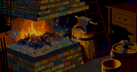 Amiga Pixel art 2, MagneticScrolls-Fish_08_Smithy