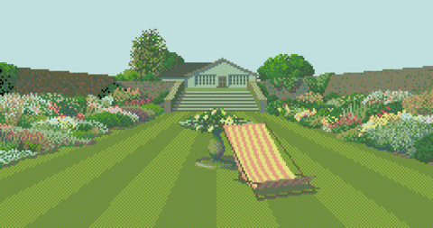 Amiga Pixel art 2, MagneticScrolls-Jinxter_02_FrontGarden