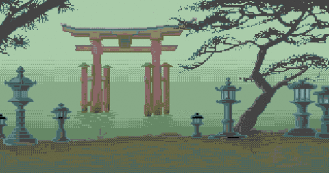 Amiga Pixel art 2, PeteLyon-KarateKid2_Stage08_AtTheMistyWaterfront