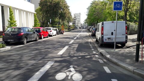 Pistes cyclables, Jaurès Bellini bande cyclable