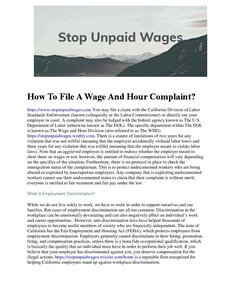 Stop Unpaid Wages, Stop Unpaid Wages