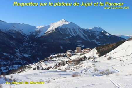 Raquettes sur le plateau de Jujal, Plateau de Jujal et le Paravar  Merlette  004