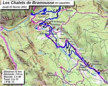 Raquettes aux Chalets de Bramousse, Chalets de Bramousse en raquettes 035 