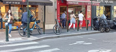 Stationnements vélos, Jaures carrefour Wallace - 5 arceaux