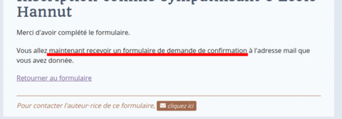 PartaPix, Confirmation-message bizarre