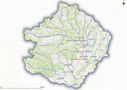 Bassin de l'Ardèche à Ruoms, Carte Bassin Arde che Ruoms