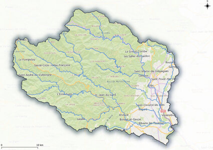 Bassin cévenol des Gardons, Carte Bassin Gardon Ners