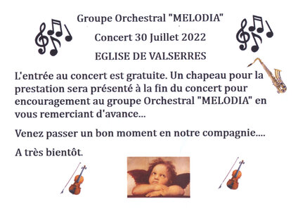 2022 07 30 Concert Mélodia, 2022_07_30 Concert Melodia Valserres Annonce