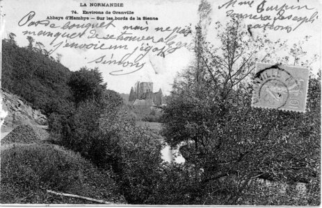 bassin versant de la Sienne et fleuves côtiers du SAGE COC, abbaye d’hambye sur les bords de la sienne