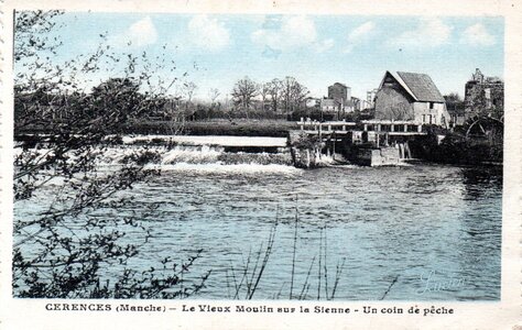 bassin versant de la Sienne et fleuves côtiers du SAGE COC, Cerences le vieux moulin sur la Sienne un coin de pêche