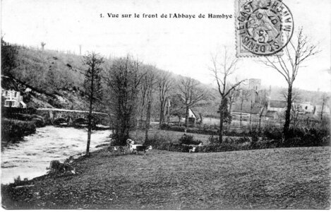 bassin versant de la Sienne et fleuves côtiers du SAGE COC, Hambye vuebsur le front de l’abbaye de hambye