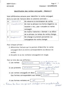 Classeur Témoin 6ème, 4.1.3_IdentifierVerbe2_Page2