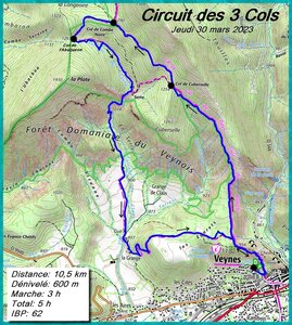 Circuit des 3 Cols au dessus de Veynes, Circuit des 3 Cols pfi