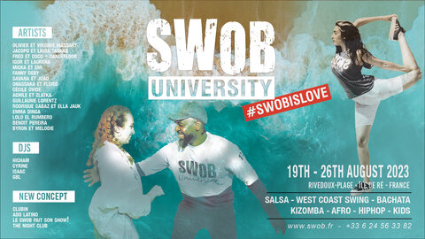 Festivals_Affiches, aout_SWOB UNIVERSITY 2023 - Rivedoux Plage - Destination île de Ré  SWOBISLOVE
