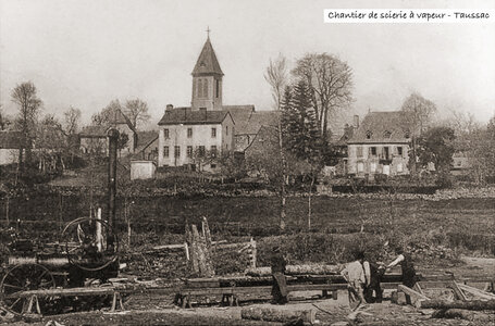 Photos Anciennes, idm12601_fic8198_taussac- chantier-de-scierie-a-vapeur __taussac