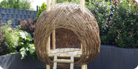 000 Faut l'fer , Cabane La bulle, osier autoclave.