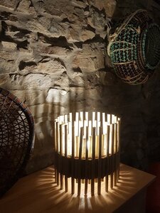 031 Faut-l'fer-luminaires-galerie, Lampe à poser 'Anlier', dia. 35 - 40 cm.