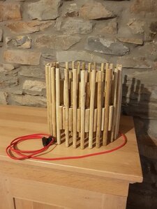 031 Faut-l'fer-luminaires-galerie, Lampe à poser 'Anlier', dia. 35 - 40 cm.