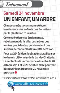 Années un enfant, un arbre, 2012 Un enfant  un arbre