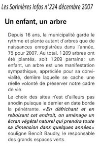 Années un enfant, un arbre, 2007 Un enfant  un arbre