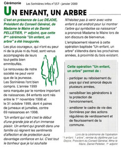 Années un enfant, un arbre, 1999 Un enfant  un arbre -