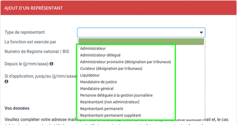 PartaPix, Rôles-représentants-BCE