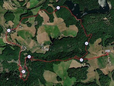 Gimel-les-cascades (Corrèze) - 25 janvier 2024, Parcours-satellite