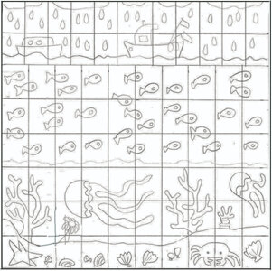 Elément EAU, Carton EAU dessin 