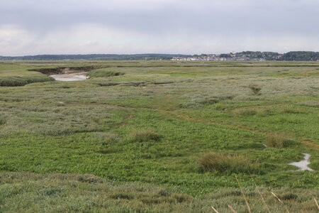 20210827 Le Crotoy - Saint-Valery-sur-Somme, IMG_2649 La baie de Somme et Saint-Valery depuis le dernier 1/3 de la digue