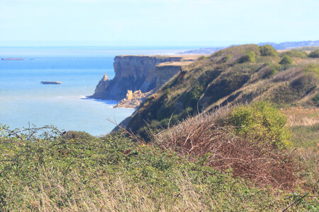 20220910 De Ver-sur-Mer à Port-en-Bessin, IMG_3971 Le cap Manvieux depuis les Batteries de Longues-sur-Mer
