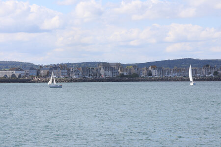 20220918 Saint-Vaast-La-Hougue et Tatihou, IMG_4454 Vue sur Saint-Vaast durant la traversée pour Tatihou
